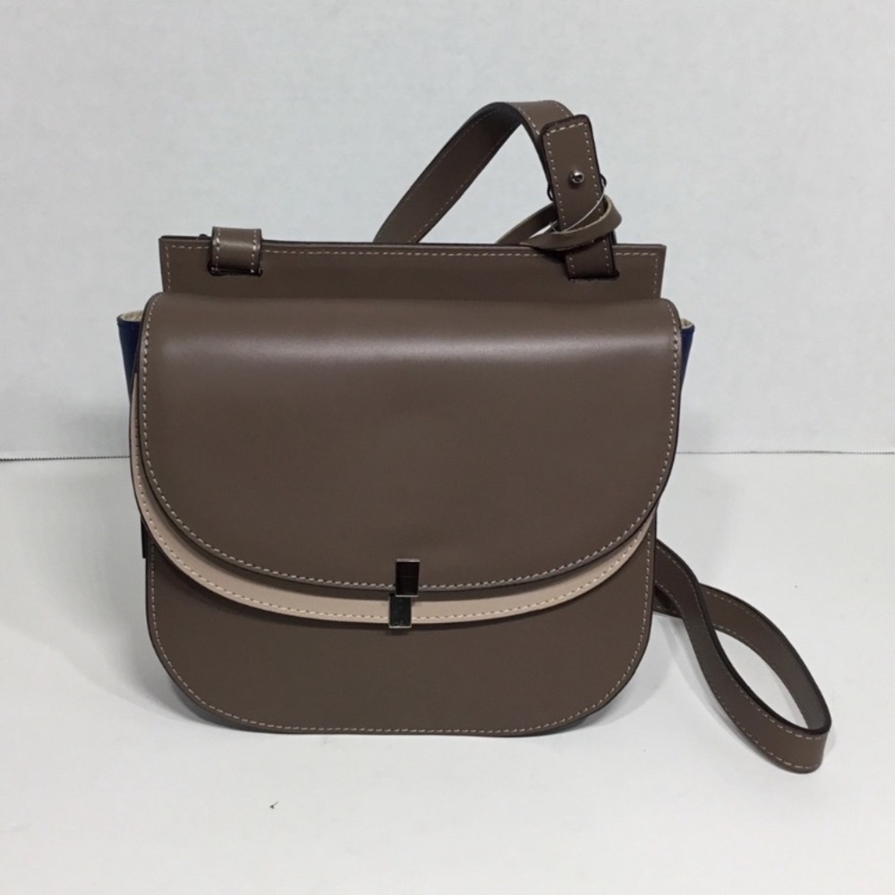 VARRIALE GENUINE ITALIAN LEATHER COLOR BLOCK CROSSBODY BAG